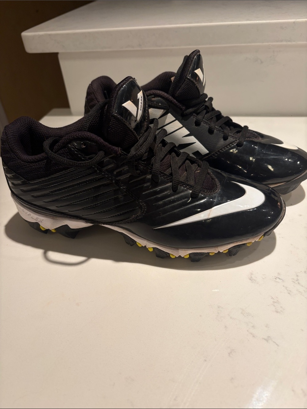 Nike Vapor Shark football and lacrosse Black and White Cleats